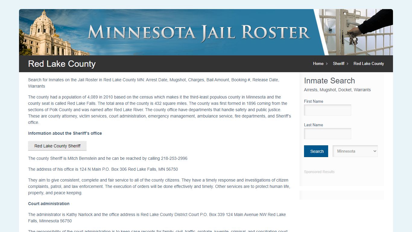 Red Lake County | Jail Roster Search