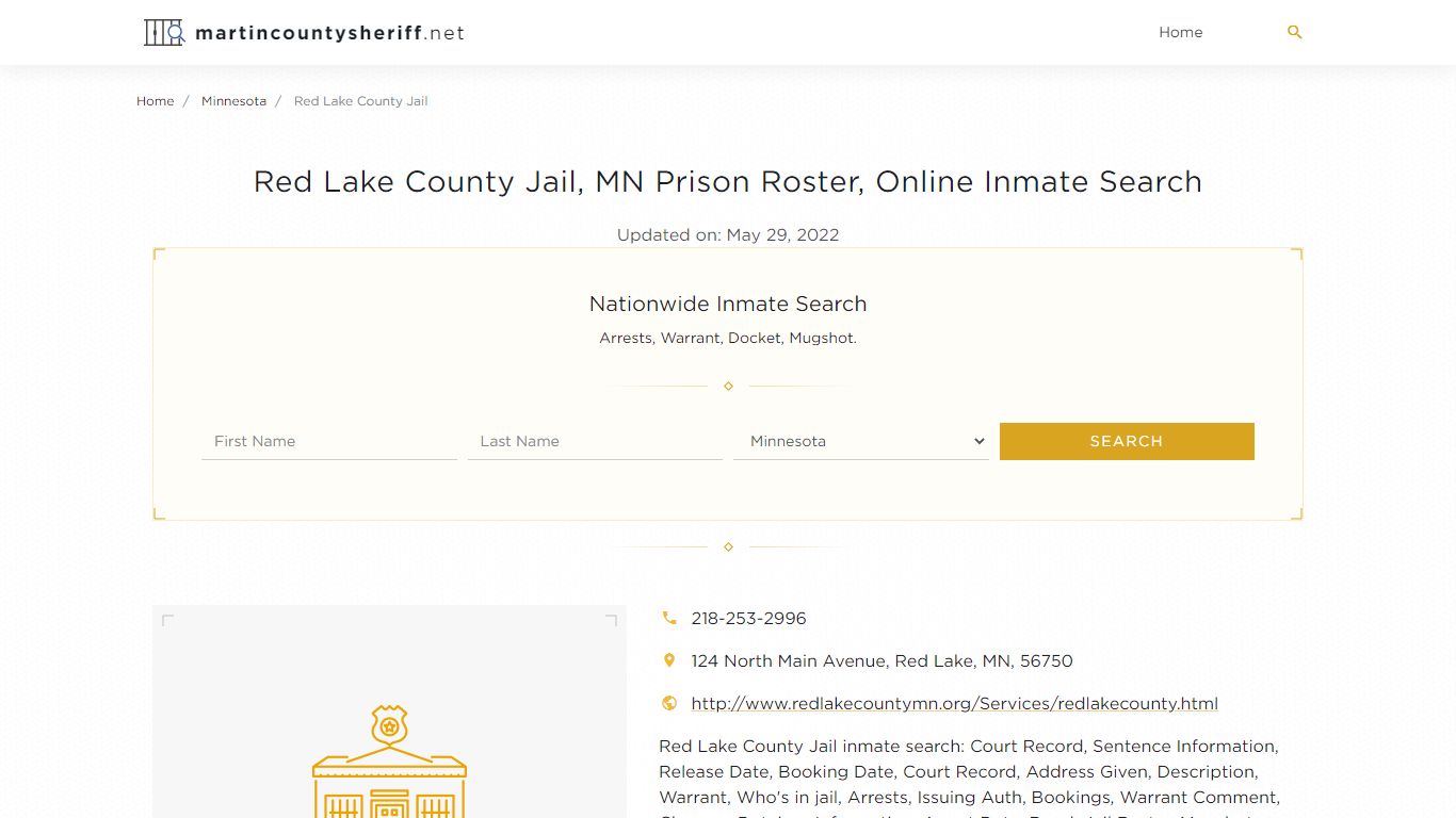 Red Lake County Jail, MN Prison Roster, Online Inmate ...